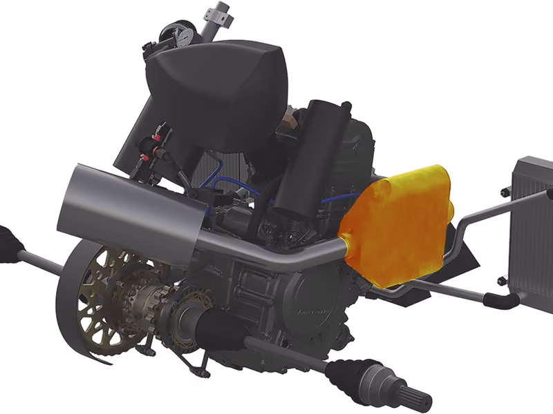 Resonator positioning along the powertrain of the prototype