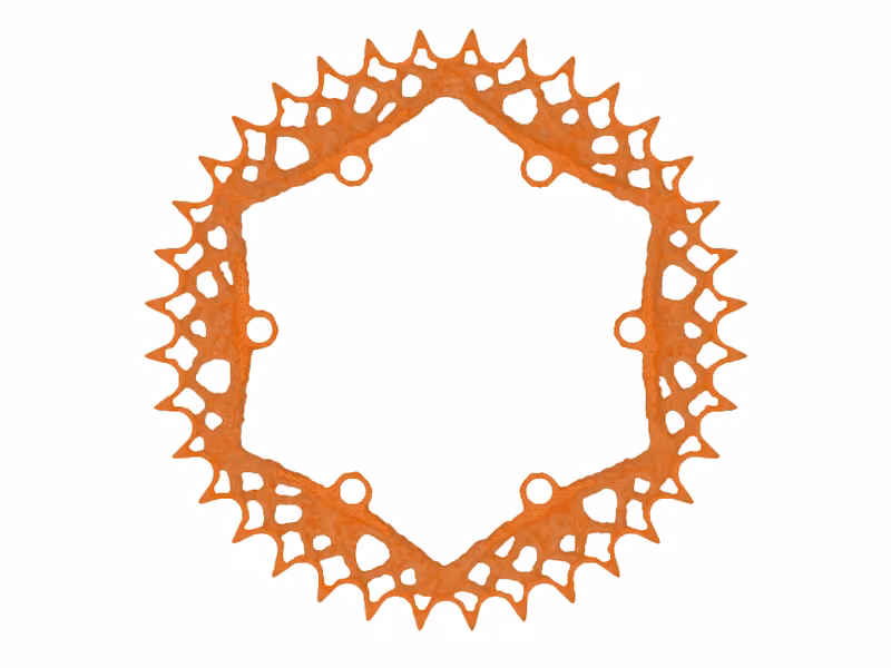 Topology optimization result under combined forward-power and braking loads
